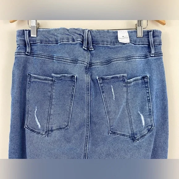 Good American Good Legs straight jeans Raw Hem High Rise Medium light blue wash - Picture 8 of 14